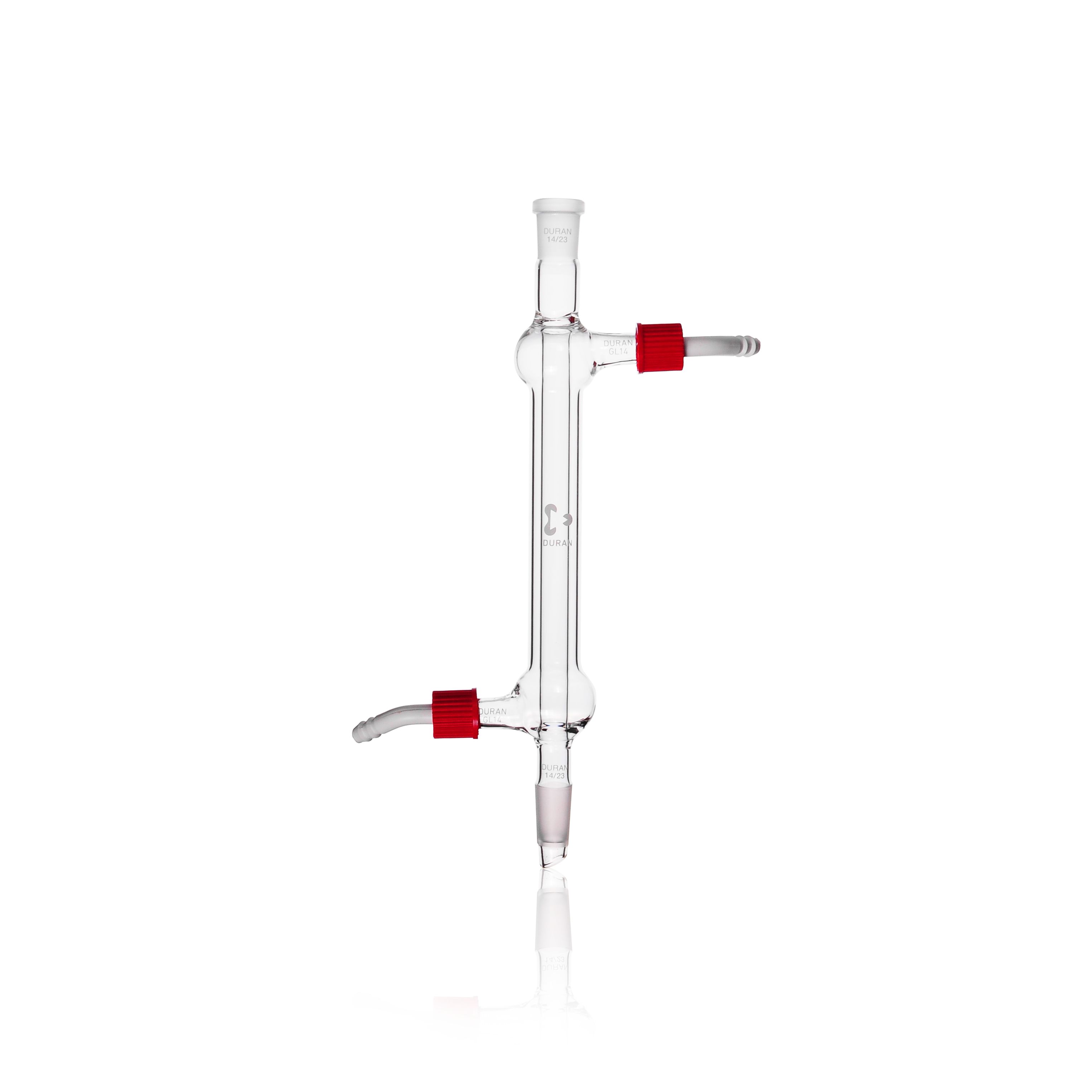 DURAN® Liebig-Kühler, mit 2 abschraubbaren Kunststoff-Oliven, NS 14/23, Mantellänge 160 mm