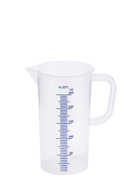 Messbecher, 100 mL, PP, erhabene blaue Slaka