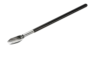 Wägeschaufel, 155 mm lang, 9 mm Schaufelbreite, Kunststoffgriff, Messing vernickelt