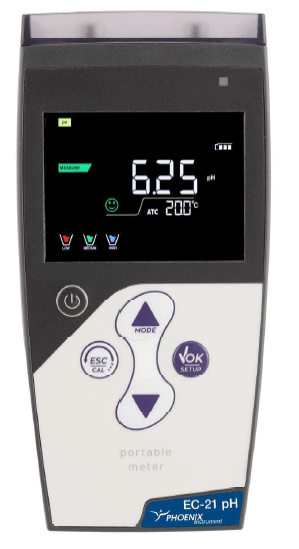pH-Taschenmessgerät mit pH-Elektrode 201T, pH-Puffer, Tragekoffer und Zubehör