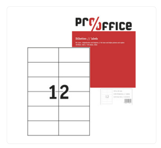 Selbstklebende Etiketten Pro-Office: 86221 Blattgröße: DIN A4