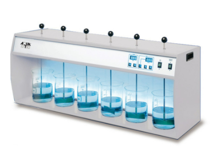Flock-Tester Modell ET 750, 6 Rührstellen