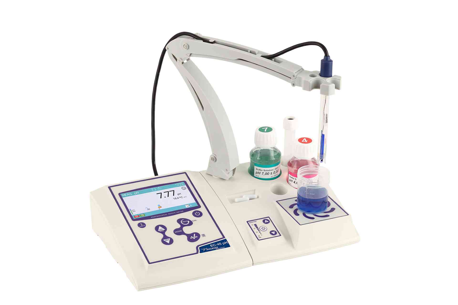 Professional Benchtop Meter EC-45 pH, Komplettes Set mit pH-Elektrode STANDARD, DHS-Funktion, Temper