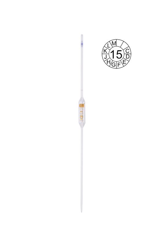 Vollpipette mit einer Ringmarke, braun graduiert, Klasse AS