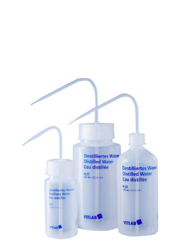 Spritzflasche, PE-LD, enghals, Aufdruck "Dest. Wasser"