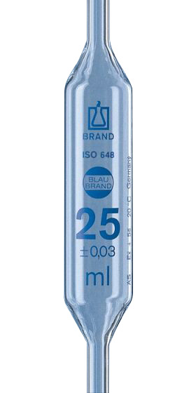 Vollpipetten, BLAUBRAND®, 20 mL, gelb, Klasse AS, 2 Marken, AR-GLAS®, DE-M