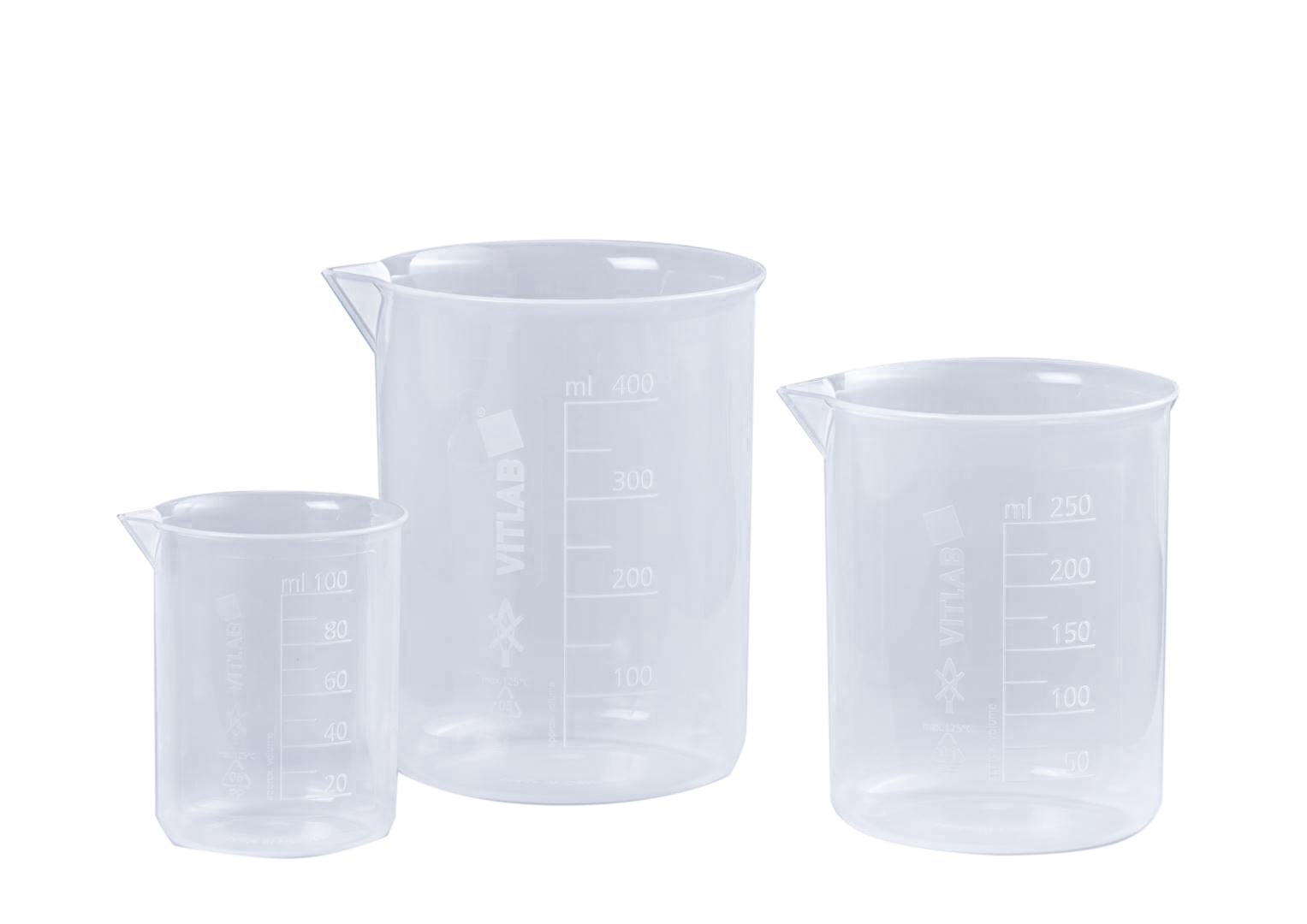 Griffinbecher/PP, erhabene Skala Teilung, 50 mL
