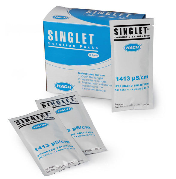 Singlet Leitfähigkeitsstandardlösung für den Einmalgebrauch, 147 µS/cm, KCl