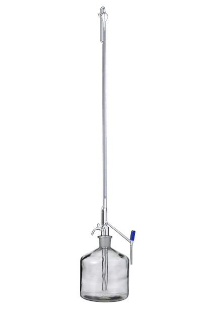 Titrierapparat, Klasse B, 50:0,1 mL, blau graduiert, seitlicher PTFE-Spindelhahn