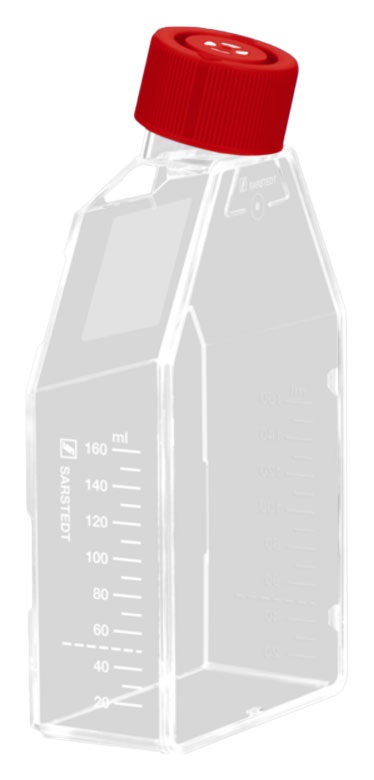 Zellkulturflasche T-75, Oberfläche Standard, rote Filterkappe, TC-getestet