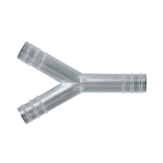 Schlauchverbinder, 4-5 mm Durchmesser, 21 mm breit, PP, Y-Form