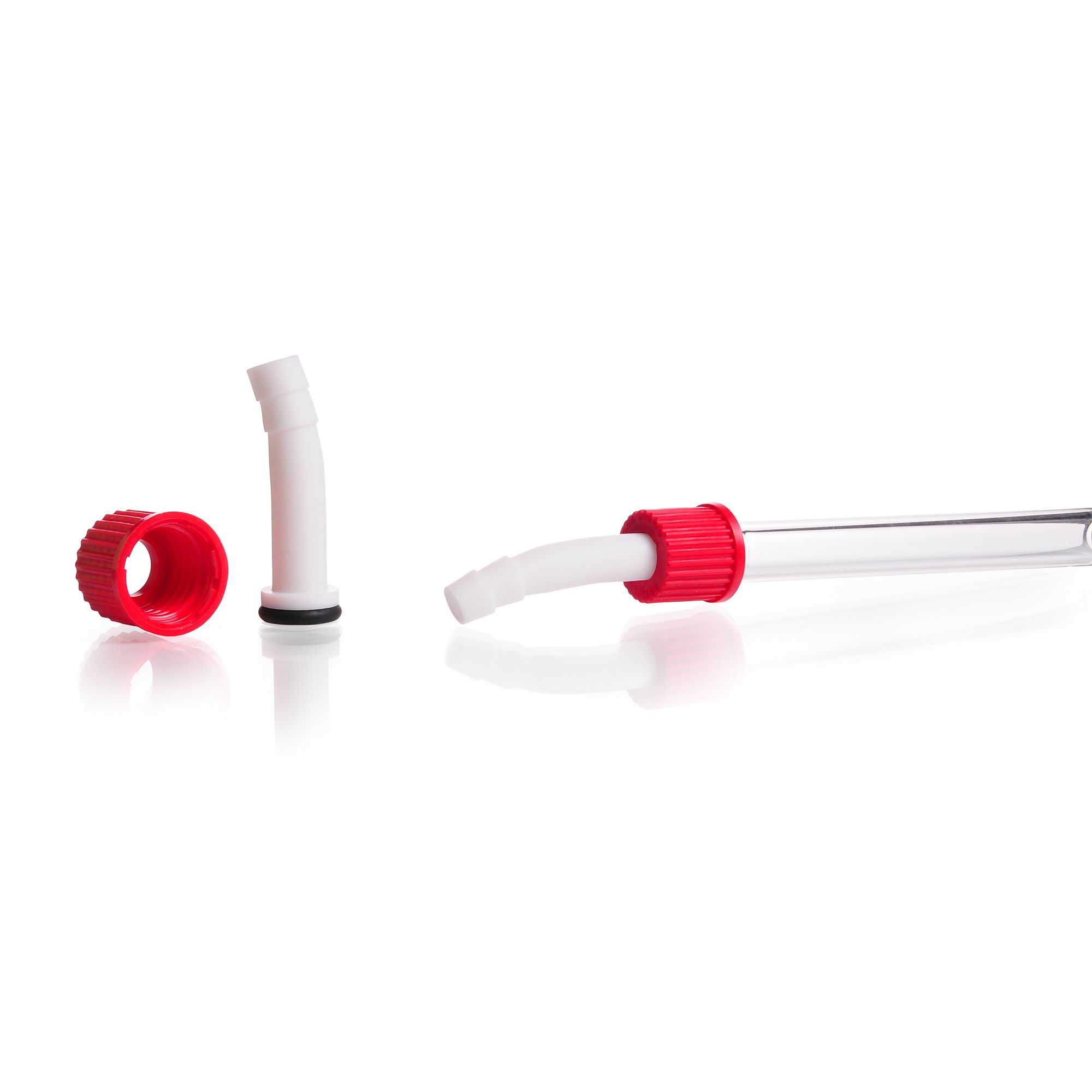 PTFE-Olive komplett mit Schraubverbindungskappe PBT, gebogen