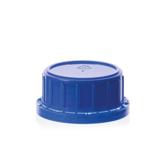 Originalschraubkappe DIN 32, blau, mit Konus, enghals