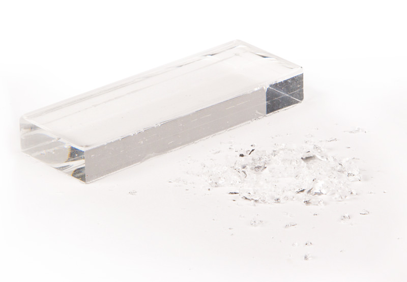 Kunstglas, zur Splittersimulation