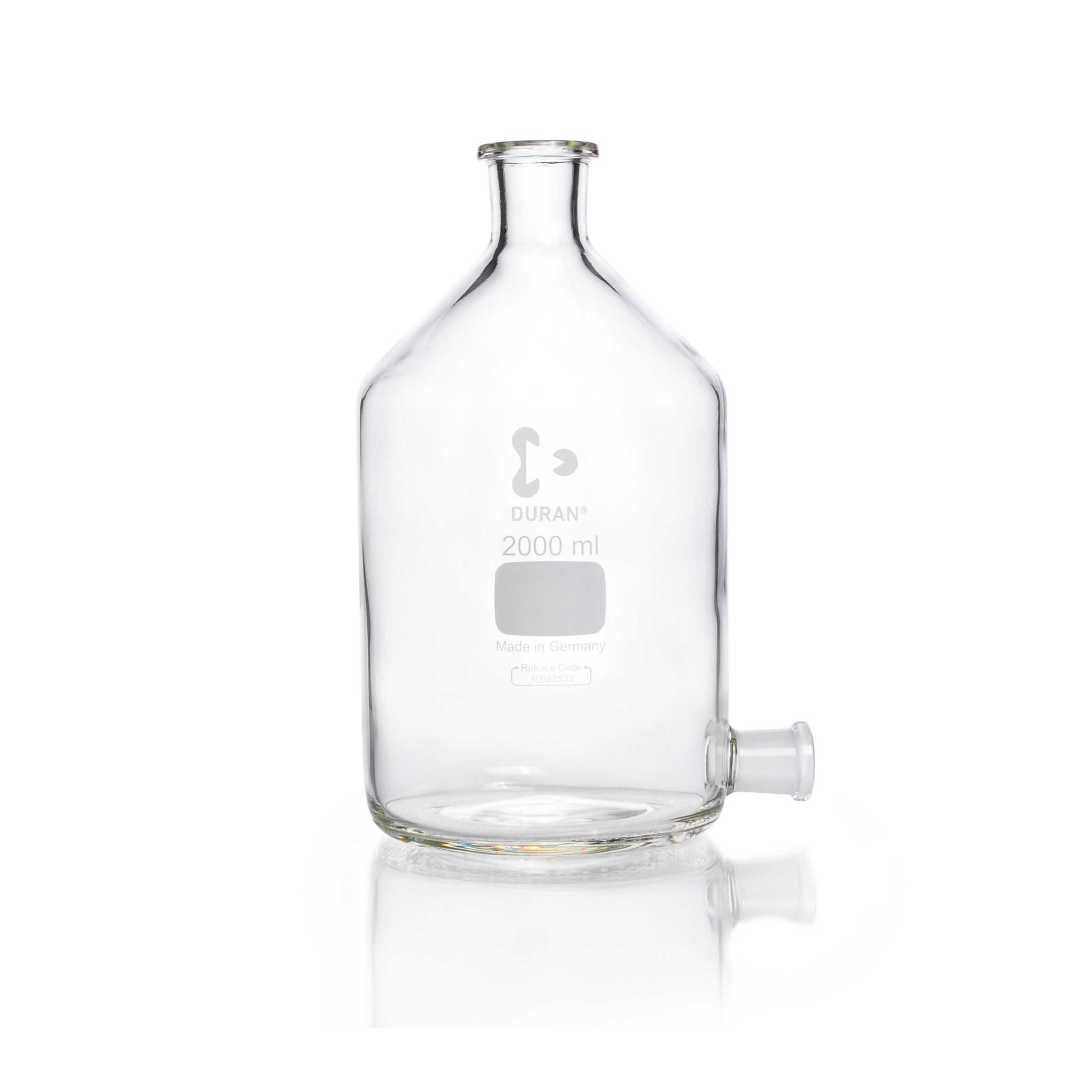 Stutzenflasche, Bodentubus mit NS ohne Stopfen