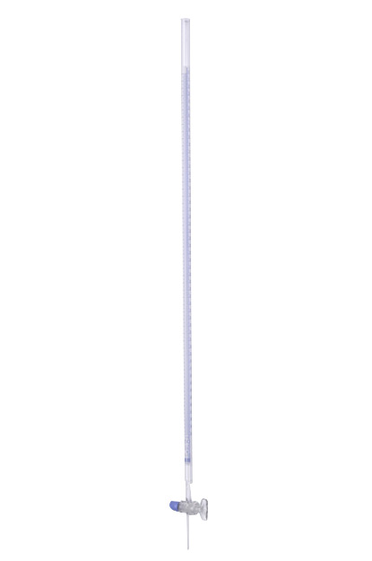 Bürette, Klasse B, 25:0,05 mL, blau graduiert, gerader Glashahn, Schellbach