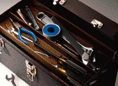Universal-Laborwerkzeugkit, inklusive Werkzeugkiste, Taschenlampe, 8"-Feile, 2 verstellbaren Schraub