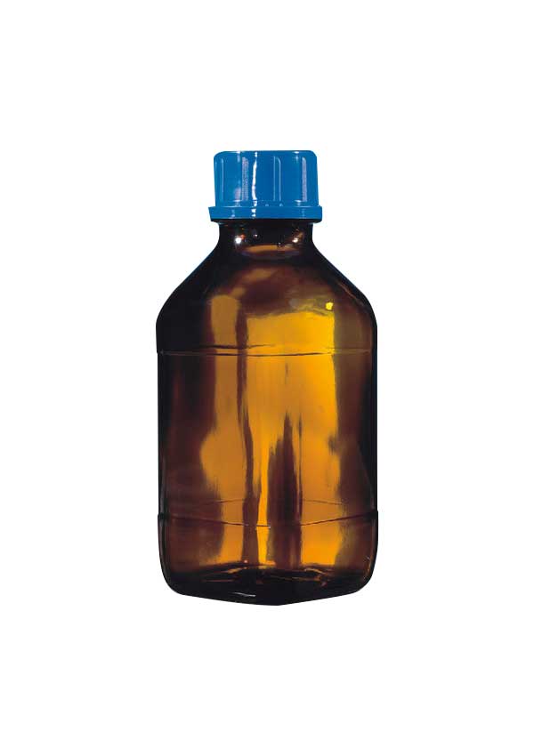 Flasche, Braunglas beschichtet, quadratisch, GL 45