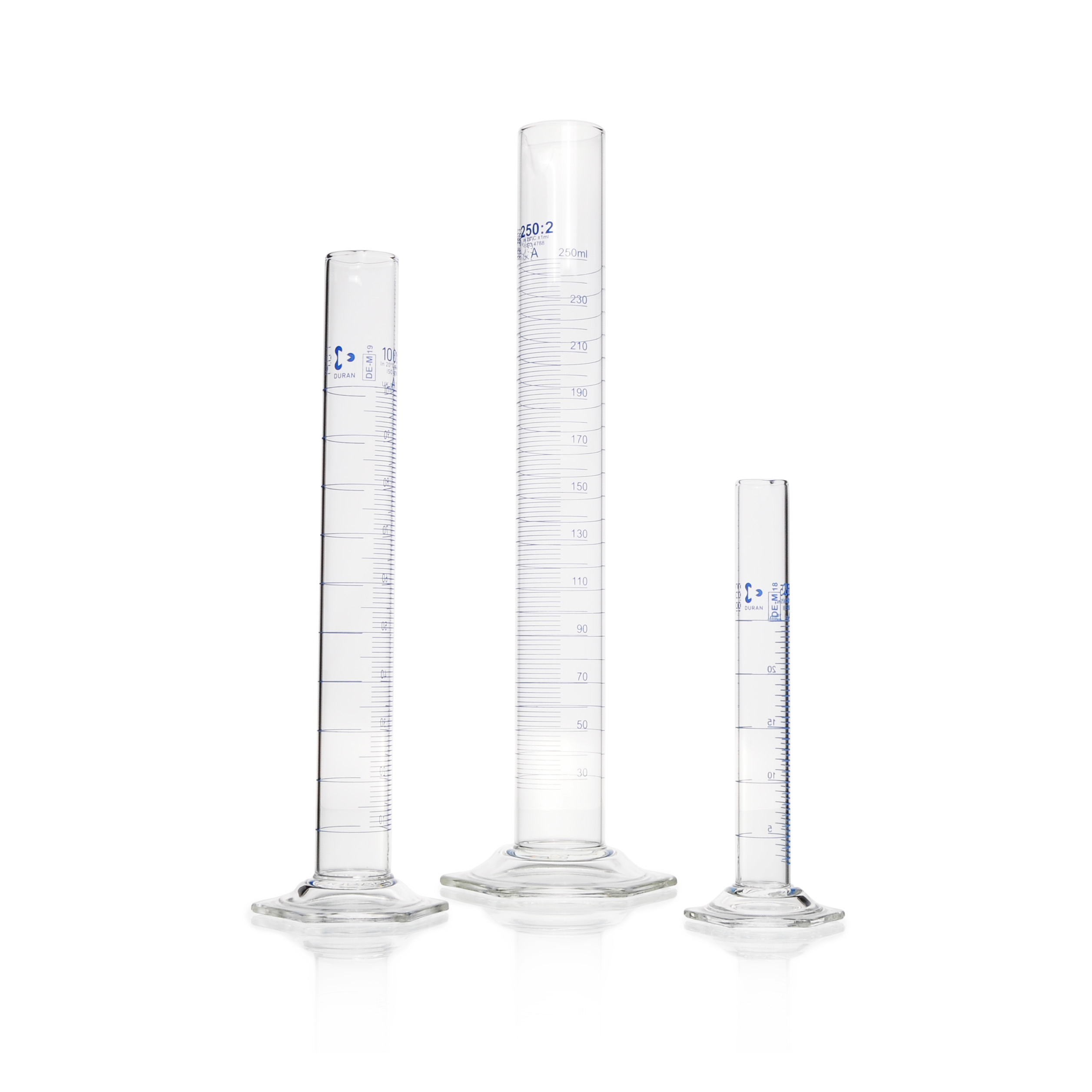 DURAN® Messzylinder, blau, Klasse A