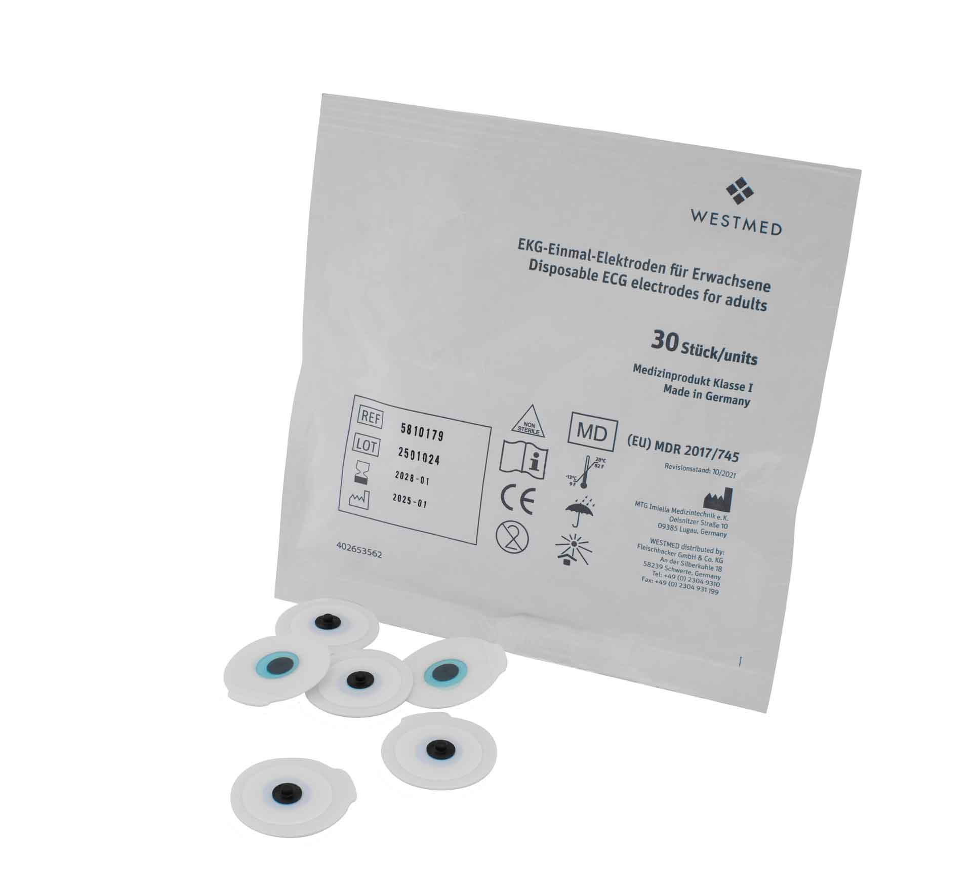 WESTMED® EKG-Schaumstoffelektrode, Ø 40 mm, Solid-Gel