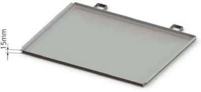 Edelstahl-Einschiebeschale für Schrankgröße 1060, ungelocht, 15 mm Rand