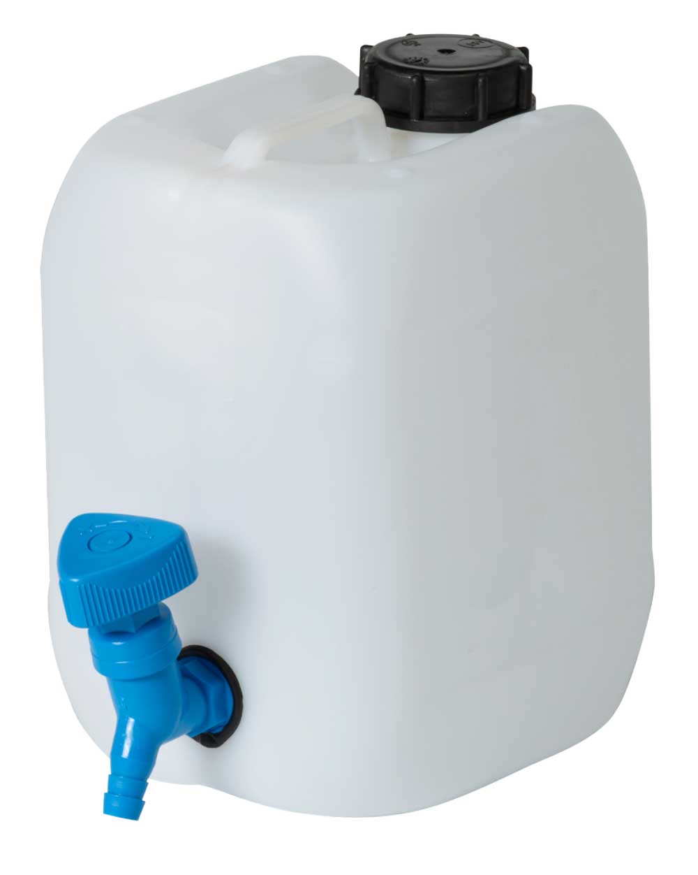 Behälter mit eingeschweißtem Hahn, 5 L, weiß