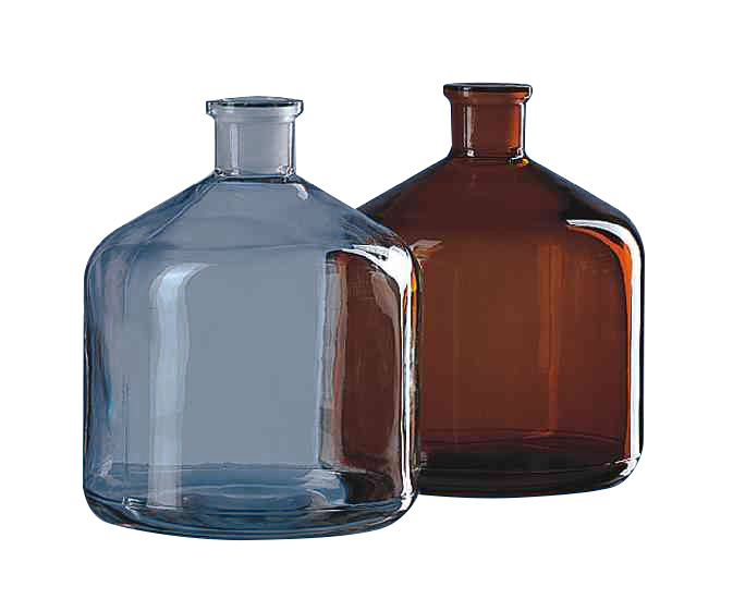 Flasche, Braunglas beschichtet, rund, GL 45