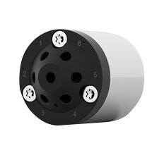 AZURA® V 4.1 Ventil, 1.200 bar, 1/16 Zoll 10-32 UNF, 0,3 mm Bohrung, 6 Anschlüsse, mehrere Positionen, SSt-DLC/Vespel, ohne Antrieb
