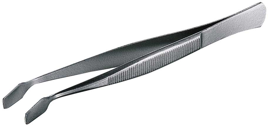 Deckglaspinzette rostfrei, gebogen