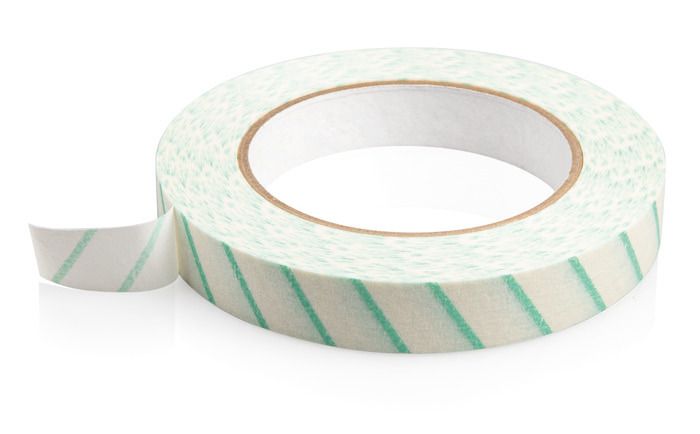 Sterilisationsindikatorband, 50mx19 mm, für Temp.-Anzeige, Kreppapier, selbstklebend