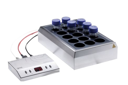 2mag STIRRING DRYBATH 15-100 mit heatMIXcontrol, Rührheizblock für 15 x 100 mL Flaschen, 40 W