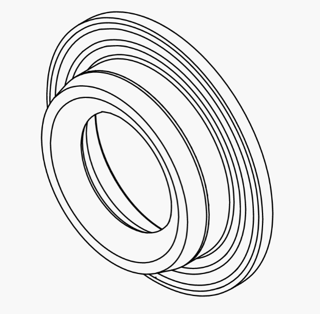 Vakuumdichtung VS26, PTFE-Basis, NBR O-Ring, FDA konform