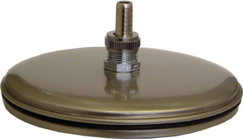 Edelstahldeckel mit Brausevorrichtung, 100 x 35 mm