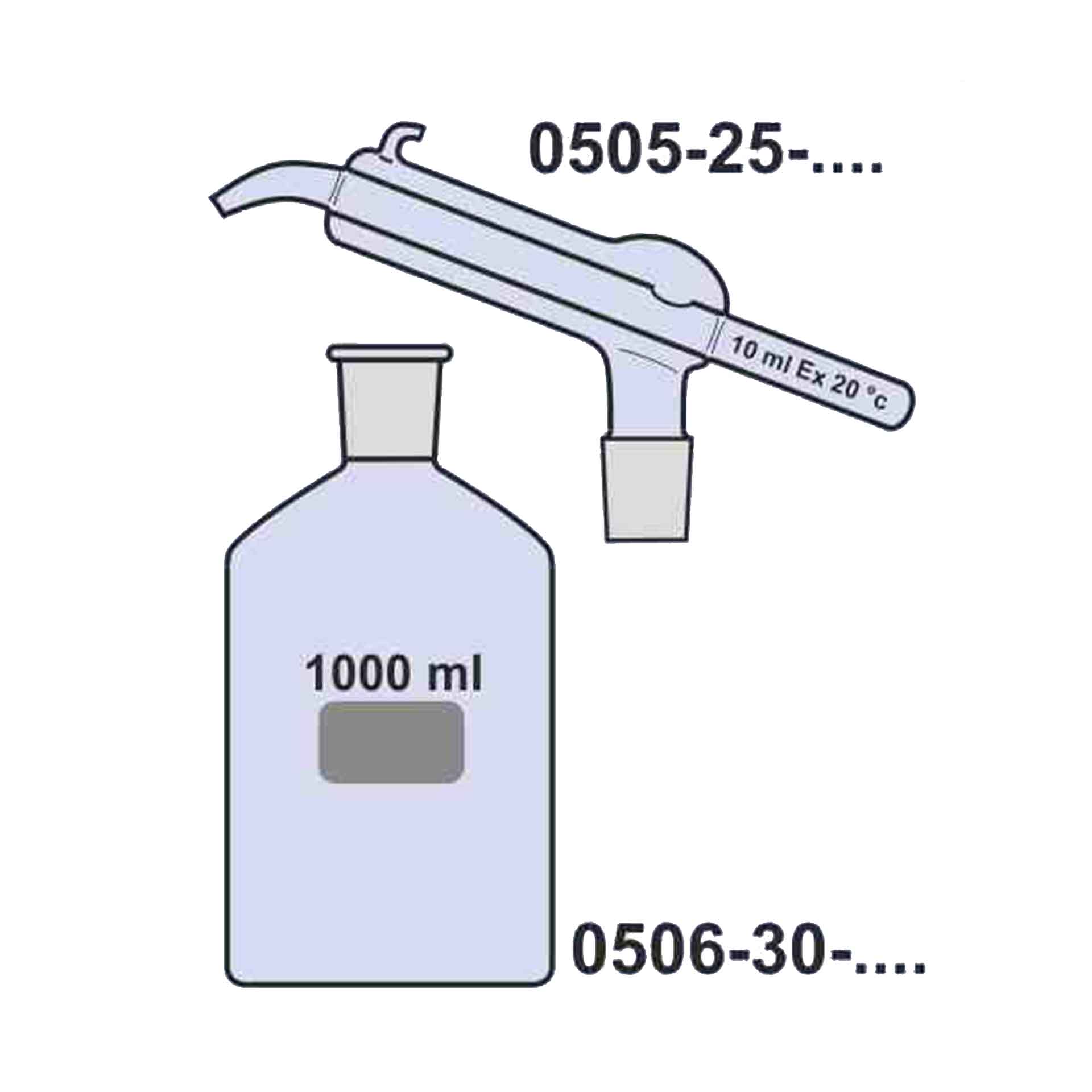 Kippaufsatz 50 ml-Volumen-NS 29/32 gem.DIN 12242 ohne Vorratsflasche