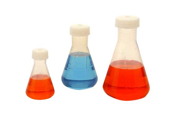 Erlenmeyerkolben, FEP, mit Schraubverschluss, 125 mL