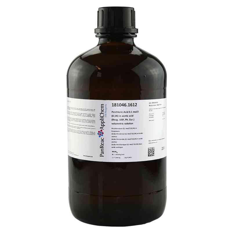 Perchlorsäure 0,1 mol/l (0,1N) in Essigsäure (Reag. USP, Ph. Eur.) Maßlösung, 2.500 mL