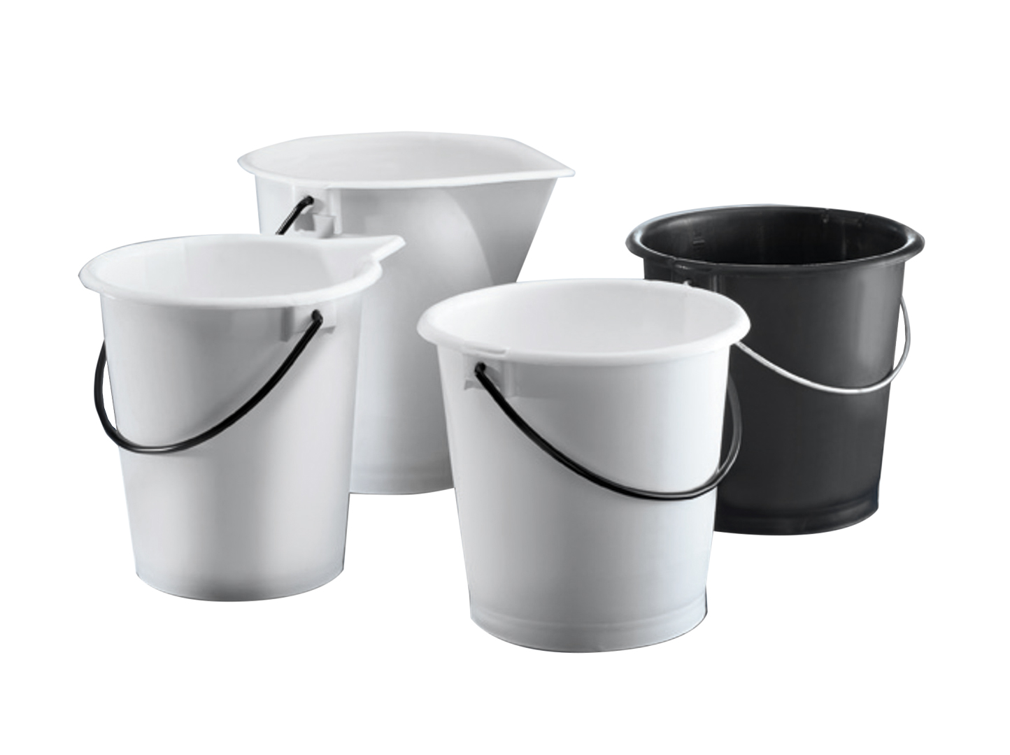 Eimer, LDPE, weiß, 10 L, mit Ausguss