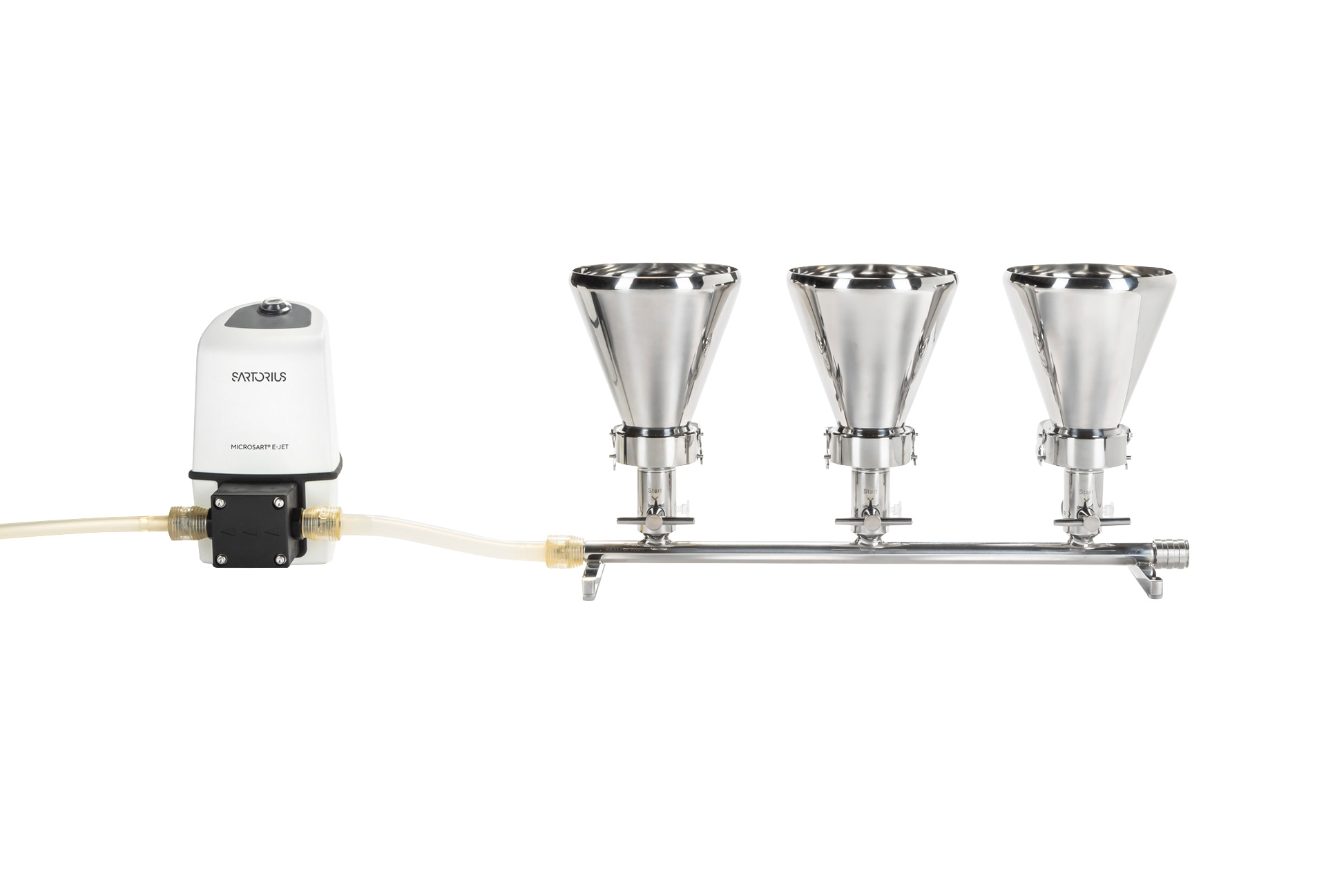 Microsart® 3er Absaugleiste, mit 3 Trichtern, Edelstahl