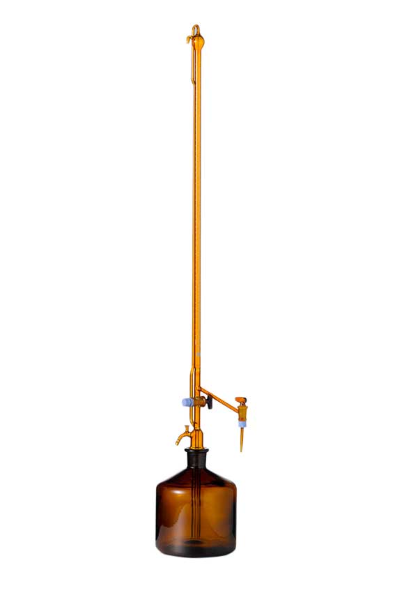 Titrierapparat, B, mit Zwischenhahn, Braunglas, Glashahn