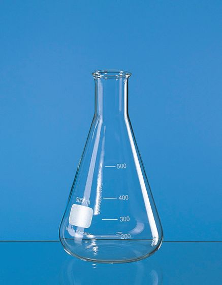 Erlenmeyerkolben, 500 mL, Enghals, Boro 3.3