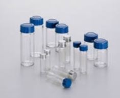 Präparategläser/Gewinde 20 ml-Volumen-50x27 mm mit Kunststoffkappe