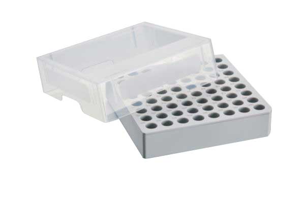 Lagerungsbox 8 × 8, für 64 Gefäße, 1 – 2 mL, 3 Stück., Höhe 53 mm, 2 Zoll, Polypropylen, zum Einfrie