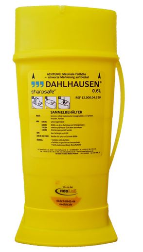 Sicherheitsbehälter SharpSafe, aus PP, mit Füßen, 600 mL