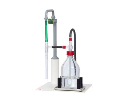 Absaugsystem, Neutralisationsflasche, Wasserstrahlpumpe und Schlauch, simvac behrotest