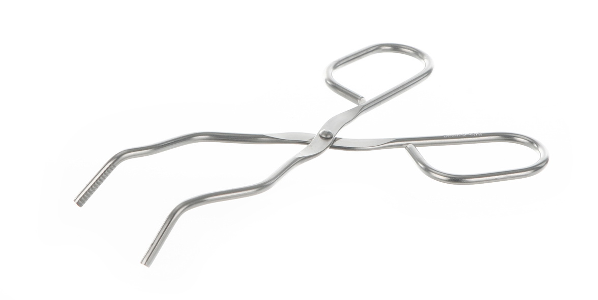 Tiegelzange mit Riefen, 200 mm, 18/10 Stahl