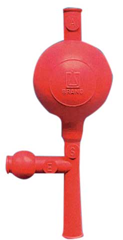 Pipettierball Universal, 3 Ventile, rot
