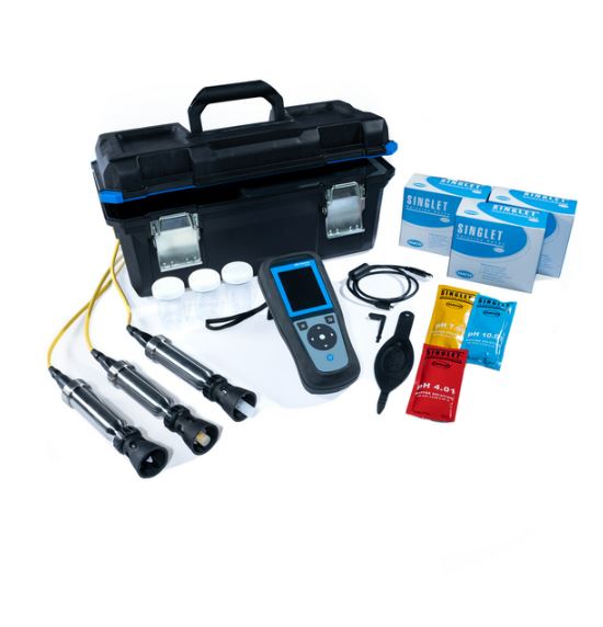 HQ4300 Tragbares Multimeter mit robuster Gel-pH-Elektrode, Leitfähigkeitssonde und Sonde für gelöste