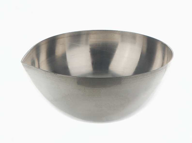 Abdampfschale aus Nickel, mit Ausguss