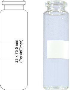 Headspace Rollrandflaschen N 20, 20 mL, 75,5 x 23 mm, gerundeter Boden, Klarglas, 100 Stück