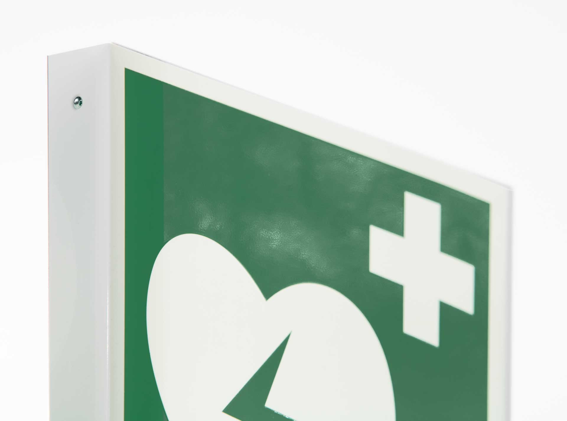 AED Hinweisschild, Aluminium, 200 x 400 mm